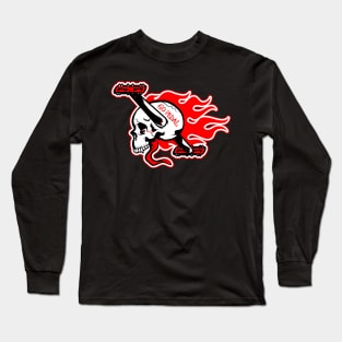 Mountain Biking - Go Pedal Skull & Flames Long Sleeve T-Shirt